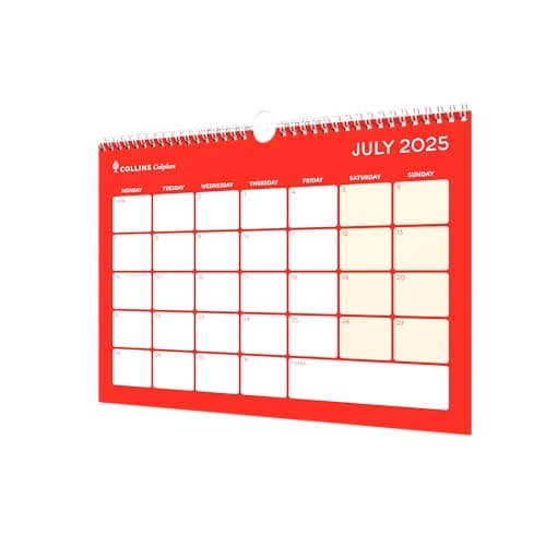 Image of Collins 'Colplan' 12 Month Mid/Academic Year Memo Wall Planner, CMCA4M-2526 - July 2025, July 2026 Monthly Calendar, A4 Size