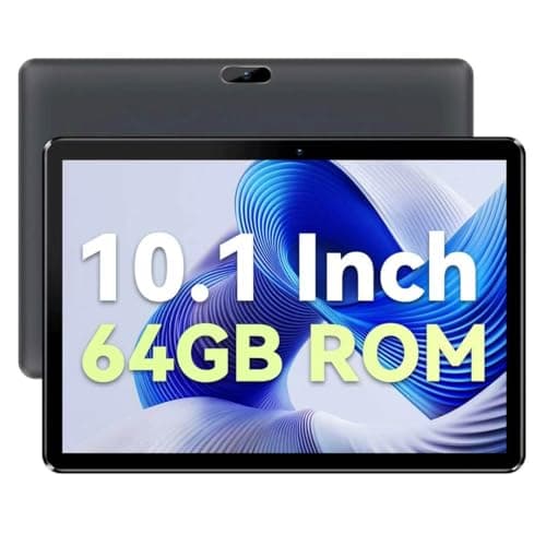 Image of PRITOM 10 inch Tablet, 64GB ROM, 1024GB Expand, Quad Core Processor, HD IPS Screen, 6000mAh Battery, Android WiFi Tablets Dual Camera, WiFi, Bluetooth (Gray)