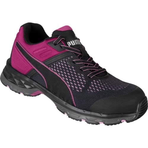 Image of PUMA Safety Define WNS Low Work Shoes Safety Shoes S1P ESD HRO SRC Fibreglass Cap Penetration Protection Non-Slip Metal Free Vegan Women, black pink, 8 UK