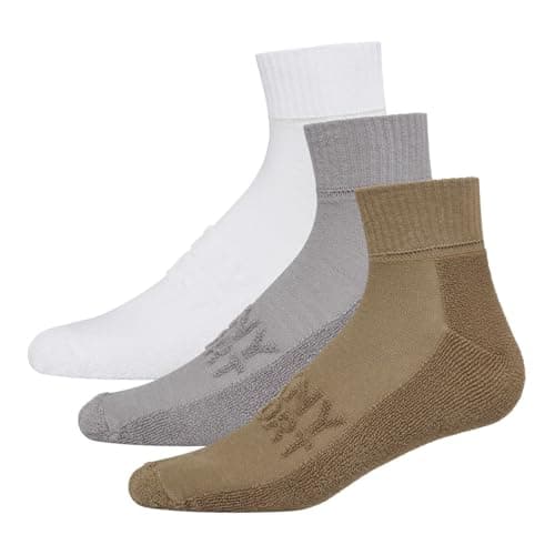 Image of DKNY Mens 3 Pack Sports Socks Arion Cotton Khaki/Grey/White Mens 7-11