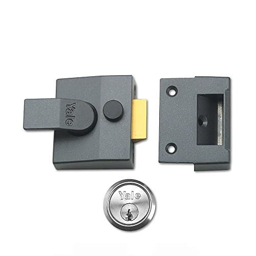 Image of YALE YAL85DMGSC B-85-DMG-SC-40 Nightlatch Dark Metallic Finish, High Security with Automatic Deadlock, Gray, 40