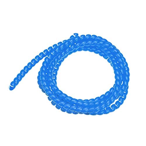 Image of sourcing map Flexible Spiral Tube Wrap Cable Management Sleeve 8mm X 10mm Computer Wire Manage Cord 2 Meters Length Blue