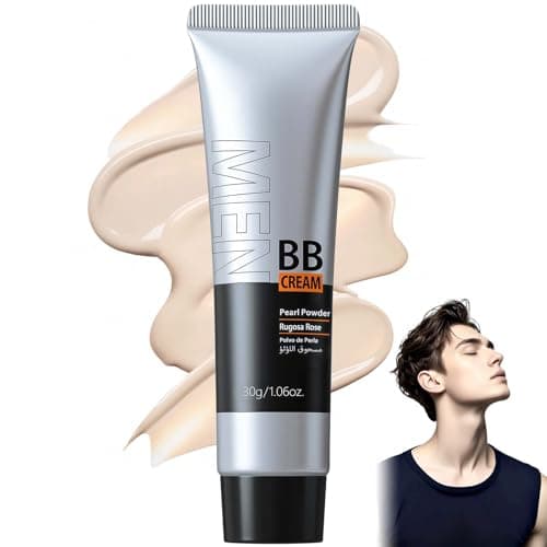 Image of Men's BB Cream Foundation & Tinted Moisturizer with SPF 15, Color Correcting Concealer for Covering Blemishes & Brighten Skin Tone, Dark Color(160)