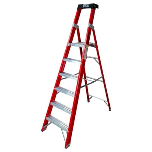 Image of Excel Electricians Fibreglass Platform Step Ladder 6 Tread 2.04m EN131