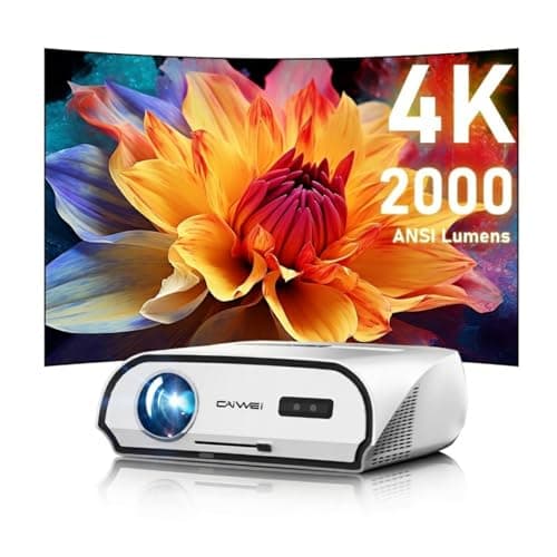Image of Smart 4K Projector for Home & Outdoor – 1800 ANSI Bright Daylight Projector, HDR10+, WiFi 6 Bluetooth 5.2, HDMI 2.1, 38W Speakers, Quick Focus Adjustment, Built-in Apps for Movies, Gaming & Business