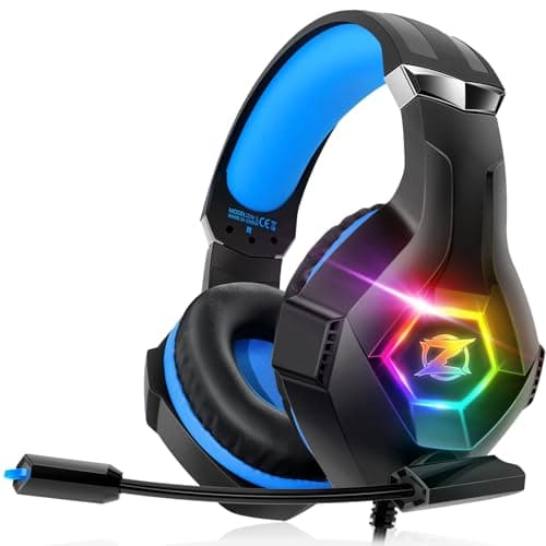 Image of Gaming Headset Stereo Surround Sound Gaming Headphones with Breathing RGB Light & Adjustable Mic for PS4 PS5 PC Xbox One Laptop Mac