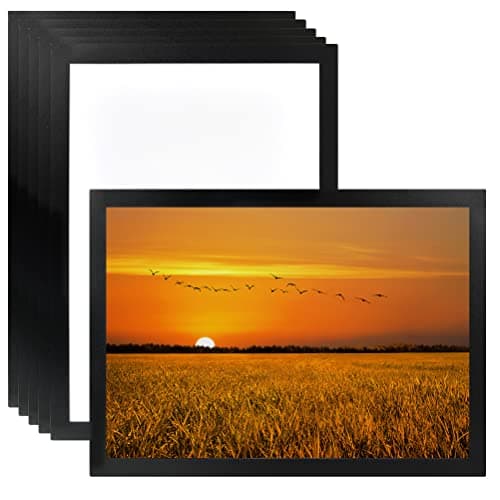 Image of 6PCS A3 Magnetic Picture Frames, Self Adhesive Magnetic Photo Frames Magnetic Display Frame, Magnetic Poster Frame Decor for Paintings, Photos, Notices, Certificate, Poster(Black)