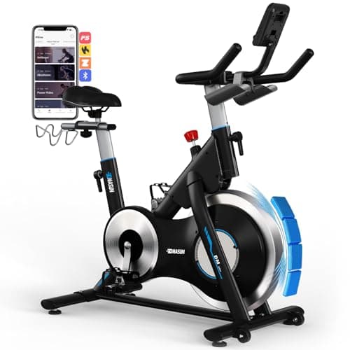 Image of DAMSUN New Professional Exercise Bike, Stronger Magnetic Resistance Spin Bike with Heavier Flywheel, Ultra-Quiet Indoor Cycling Bike with Dumbbell Rack, Comfortable Seat, 400LBs Capacity