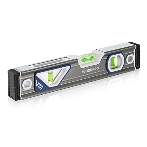 Image of WORKPRO 25 cm/10 inch Spirit Level, Professional Torpedo Level, Aluminium Housing with Shock-Absorbing Rubber End Caps, Patented Verti-site, Double View Design