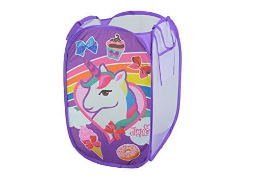 Image of Nickelodeon Jojo Siwa Rainbow and Bows Pop Up Hamper with Durable Carry Handles, 21"H x 13.5"W X 13.5"L