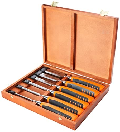 Image of Bahco 424P-S6-EUR BH424P-S6-EUR Chisel in Wooden Box, Multi-Colour, 6/10/12/18/25/32 mm, Set of 6 Pieces