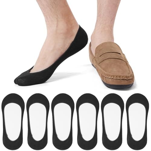 Image of Blu Ninfee No Show Socks Mens 9-12, 6Pairs Invisible Socks Men Low Cut Liner Socks Multipack Hidden In Shoe Footsies for Loafer Summer