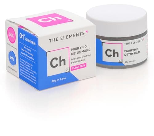 Image of The Elements Purifying Detox Mask, a face mask formulated with Activated Charcoal and Amazonian Clays to detox and clear pores, 50g