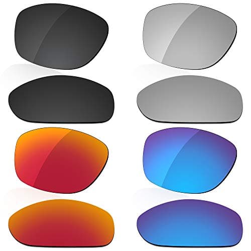 Image of LenzReborn Polarized Lens Replacement for Arnette Hot Shot AN4182 Sunglass - Dark Black+Silver Grey+Fire Red+Ice Blue