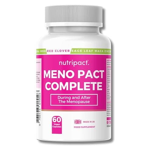 Image of Red Clover Menopause & Perimenopause Support Supplement 17-in-1 High Strength Complex with Magnesium Ashwagandha, Sage, Maca, Vitamins, Minerals – 60 Vegan Capsules – Meno Pact Complete by Nutripact