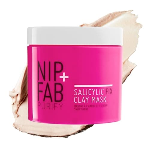 Image of Nip + Fab Salicylic Fix Face Clay Mask 170 ml, Pink Clay Mask for Congested Skin, Deeply Cleanses the Skin, Unblocks Clogged Pores, Removes Toxins and Impurities