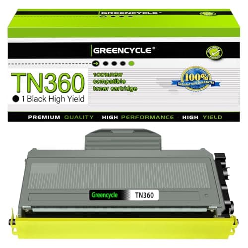 Image of GREENCYCLE Black Laser Toner Cartridge Compatible For Brother TN360 HL-2170W DCP-7040 MFC-7840W Printers - 2600 Pages