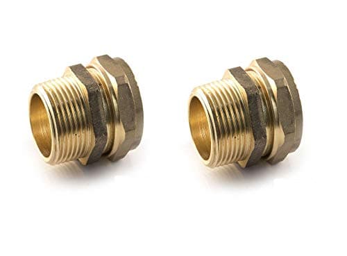 Image of 22 mm x 3/4 Compression x BSP Male - Brass Straight Adaptor Pack of 2