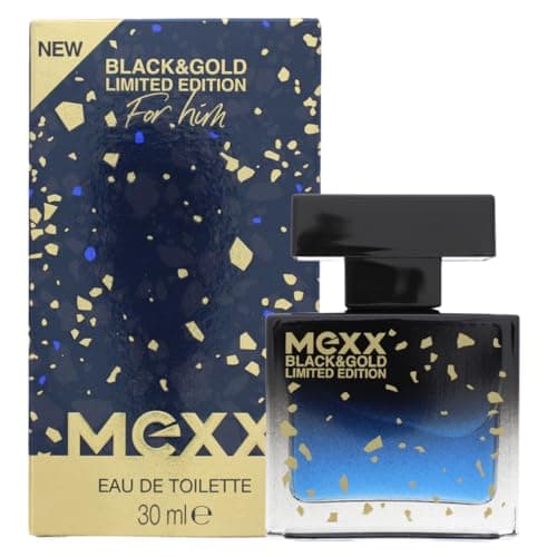 Image of Mexx Black & Gold Limited Edition Man Eau de Toilette Woody Fruity Fragrance for Men, 30 ml