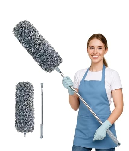 Image of ArobiaSB 2025 Upgraded Microfiber Feather Duster for Cleaning Extendable 110 Inches Long for High Ceilings Home Furniture Car Telescopic Pole Feather Dusters Telescopic Duster