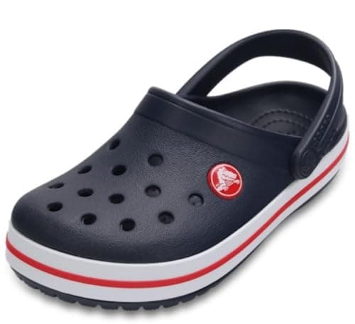 Image of Crocs Unisex Kids Crocband K Clogs, Navy Red, 12 UK Child