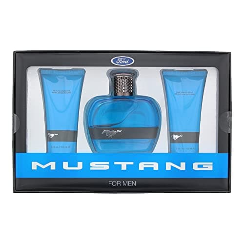 Image of Mustang Blue 3 Piece Gift Set: Eau De Toilette, Aftershave Balm, Hair & Body Wash - 100ml Each