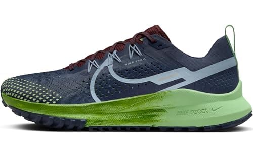 Image of Nike Men's React Pegasus Trail 4 Running Shoes, Thunder Blue Lt Armory Blue Chlorophyll, 8 UK