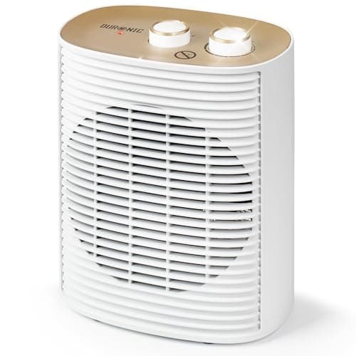 Image of Duronic HV32 WE Electric Fan Heater 2in1 Portable Heater with Fan Compact 2kW Space Heaters Energy Efficient Desk Fans with Adjustable Temperature Thermostat and Safety Features for Home Office WHITE