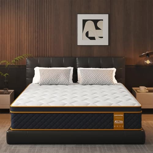 Image of purekib Small Double Mattress, Small Double Memory Foam Hybrid Mattress, Medium Firm and Individually Pocket Springs - Pressure Relief, Hypoallergenic, Upgrade (Small Double, 25, Centimetres)