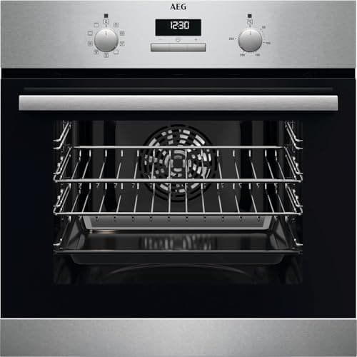 Image of AEG 6000 Series SurroundCook Built In Oven, BSX23101XM, 65L, Aqua Clean, LED Display, Multilevel Cooking, Stainless Steel, Anti-fingerprint, Grill,Defrost, Moist Fan Baking, A