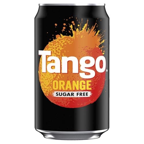 Image of Tango0 Sugar Free Mixed Flavours | Cherry, Mango, Apple, Orange & Dark Berry | Fizzy Drink for Parties, Meals & Everyday Refreshment | 330ml Cans, Pack of 24 (24 x 330ml, Orange Sugar Free)