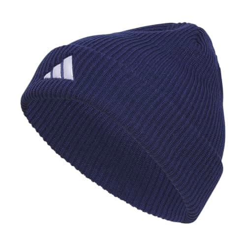 Image of adidas Men's Team Issue Fold Beanie Hat, Dark Blue/White/2.0, One Size