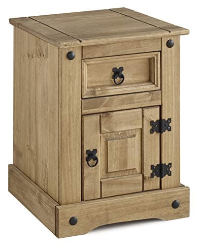 Image of Seconique Corona Petite Bedside in Distressed Waxed Pine