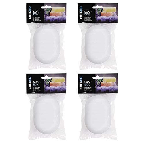 Image of Chef Aid Travel Soap Holder Box for Bathroom and Kitchen White (Pack of 4) (4)