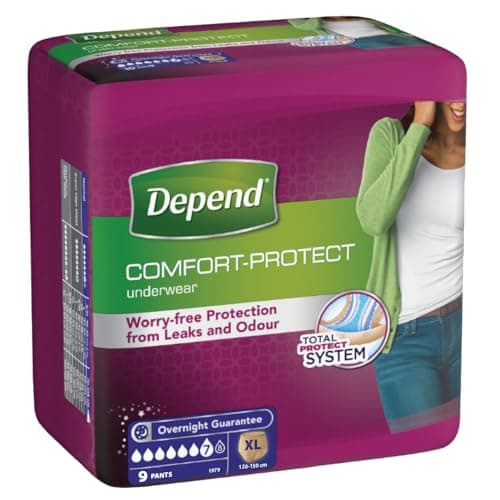 Image of Depend, Comfort Protect Incontinence Pants for Women ExtraLarge Pants, 9 count