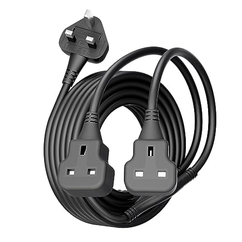 Image of Plug Splitter Extension Cord 2 Plug Extension Lead 10m Power Cable 13 Amp Heavy Duty Electrical Socket Black For Garden