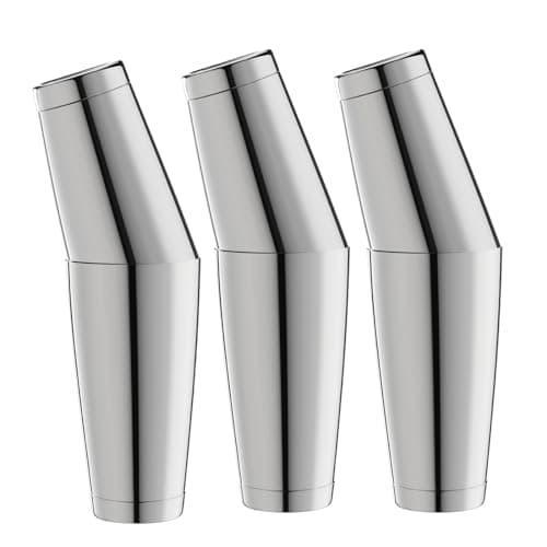 Image of WOTOR Boston Cocktail Shaker Set, 530ml & 830ml Stainless Steel Weighted Shaker Tins, Professional Bar Tools for Bartender, Metal Mixer for Martini & Cocktails (3 Pack)