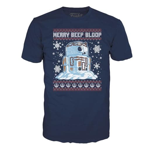Image of Funko Boxed Tee: Star Wars Holiday - Snowman - R2D2 Snowman - Extra Large - (XL) - T-Shirt - Clothes - Gift Idea - Short Sleeve Top for Adults Unisex Men and Women - Official Merchandise Fans