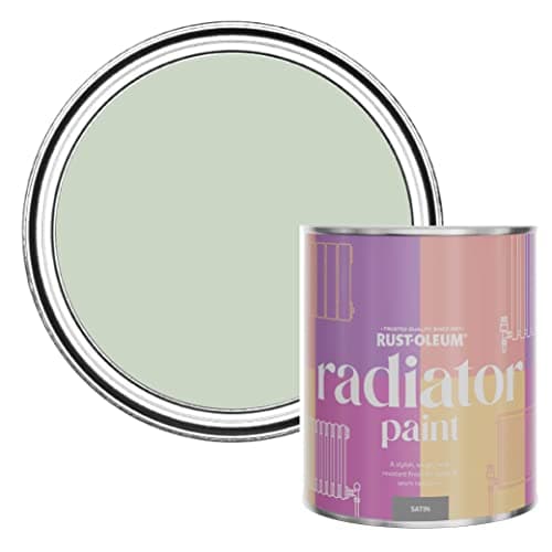 Image of Rust-Oleum Green Heat Resistant Radiator Paint in Satin Finish - Laurel Green 750ml