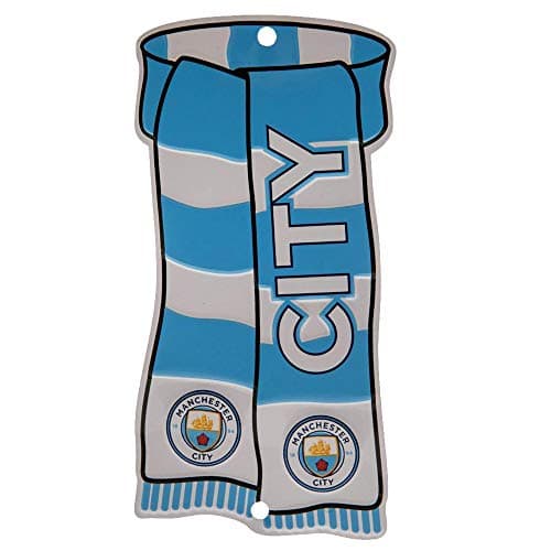 Image of MANCHESTER CITY FC Official Show Your Colours Window Sign (One Size) (Sky Blue/White)