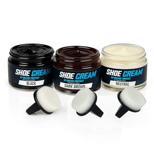 Image of Crease Protect Shoe Cream Polish - Moisturises & Nourishes & Restores Colour - Includes Sponge (Dark Brown, Pack of 1)