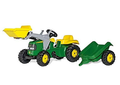 Image of ROLLY TOYS John Deere Ride-on Tractor with Loader and Detachable Trailer, 23110