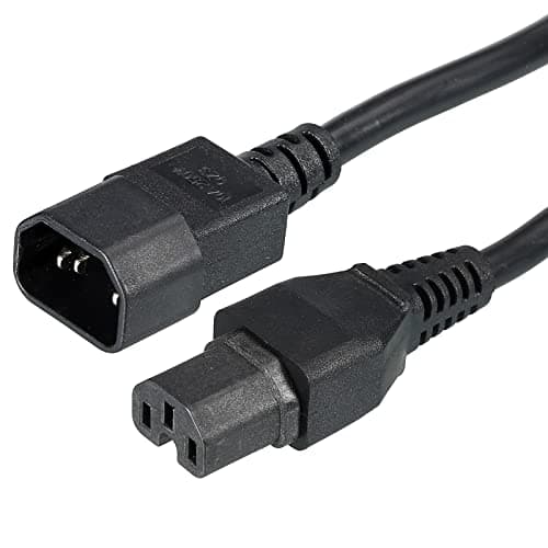 Image of PATIKIL AC Power Cord 3 Prong C14 Male to C15 Female 1.5mm2 1m 3.28Ft 250V 10A PDU Cable for Laptop Electronics TV Computer Printer Radio Monitor