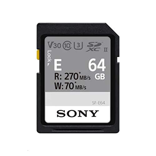 Image of Sony 64GB SF-E Series UHS-II U3 V30 SDHC Digital Memory Card - Read 270MB/S Write 70MB/S SFE64