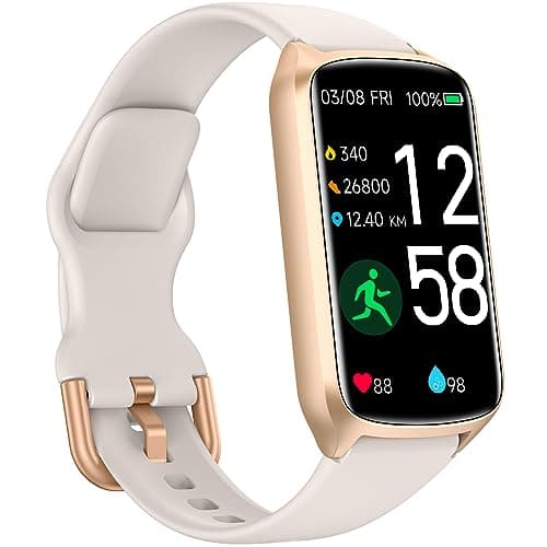Image of Health Fitness Tracker with 24/7 Heart Rate, Blood Oxygen, Blood Pressure, Sleep Tracker, Step Counter, 5ATM Waterproof Activity Trackers and Smart Watches for Women Men Kids (S & L Bands Included)