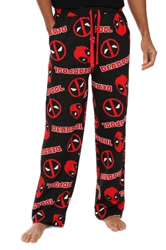 Image of Marvel Mens Deadpool Lounge Pants Cotton Pyjama Bottoms (Large)