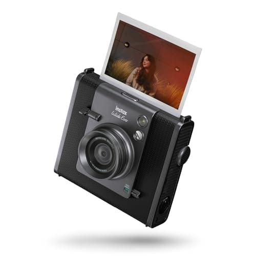 Image of instax WIDE EVO hybrid digital camera and photo printer, take, store, edit, print instant photos on our widest instant film format, rear screen, 10 x film, 10 x lens effects, film sold separately