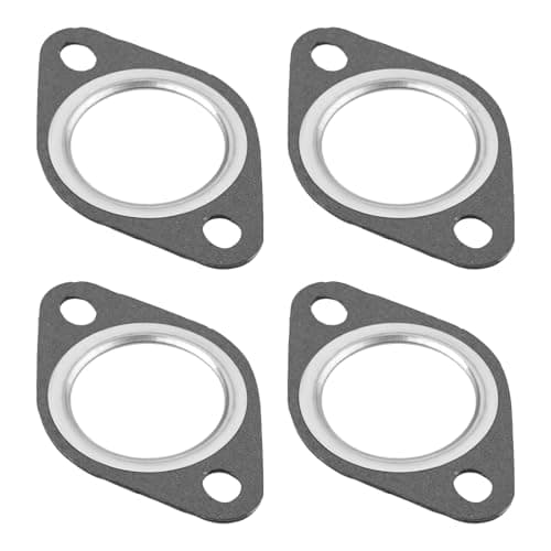 Image of Briny River 4Pcs Exhaust Gasket 22mm Compatible with Puch Maxi N S E50 Engine 50cc Cylinder Seal 22.5mm ID 40mm Bolt Spacing