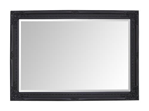 Image of Select Mirrors Rhone Mirror - Large French Antique, Rococo Baroque Style, Chic Wall Mirror -70cm x 100cm (Black)
