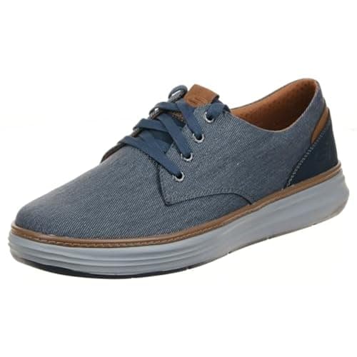 Image of Skechers Mens Moreno Canvas Oxford Shoe, Blue, 6 UK